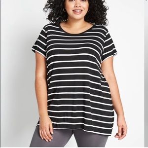 ModCloth Striped T-Shirt Tunic Top NWT Sz L